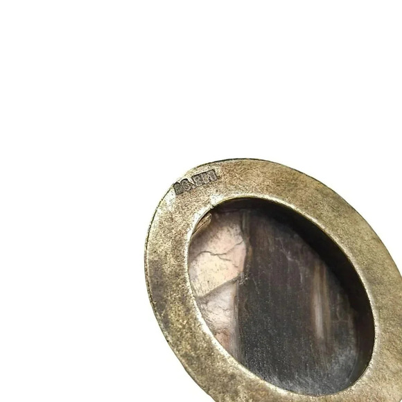 BC 800 Signed 800 Silver Mother of Pearl Carved Cameo Vintage - Picture 4 of 5